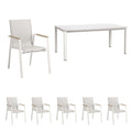 Hagemøbelsett Palermo 6 plasser, aluminium forfra