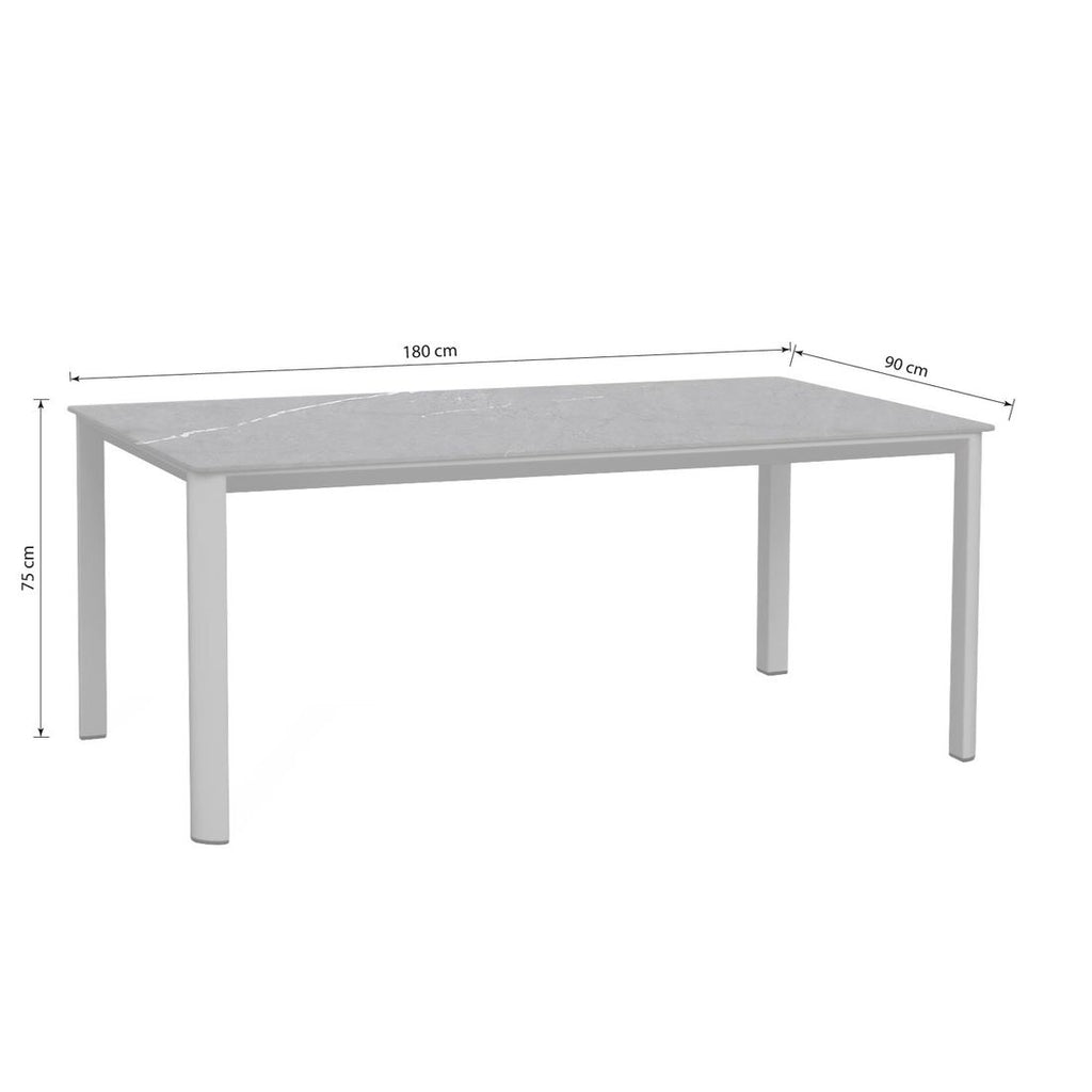Hagemøbelsett Palermo 6 plasser aluminium/keramikk bordplate