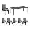 Hagemøbelsett Perth 8-deler aluminium HPL forfra