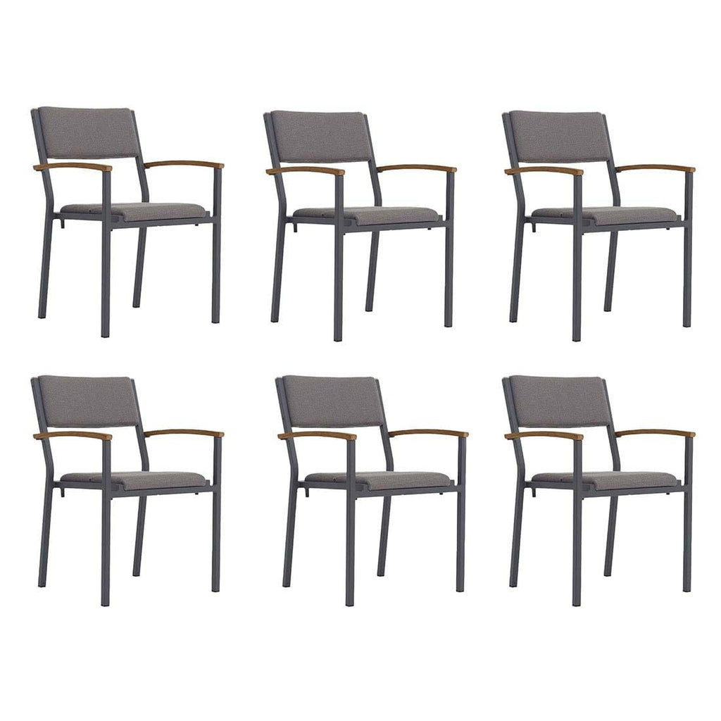 Nærbilde av stol i Hagemøbelsett Quadux 8 plasser, aluminium teak 140x140 cm - Zebra