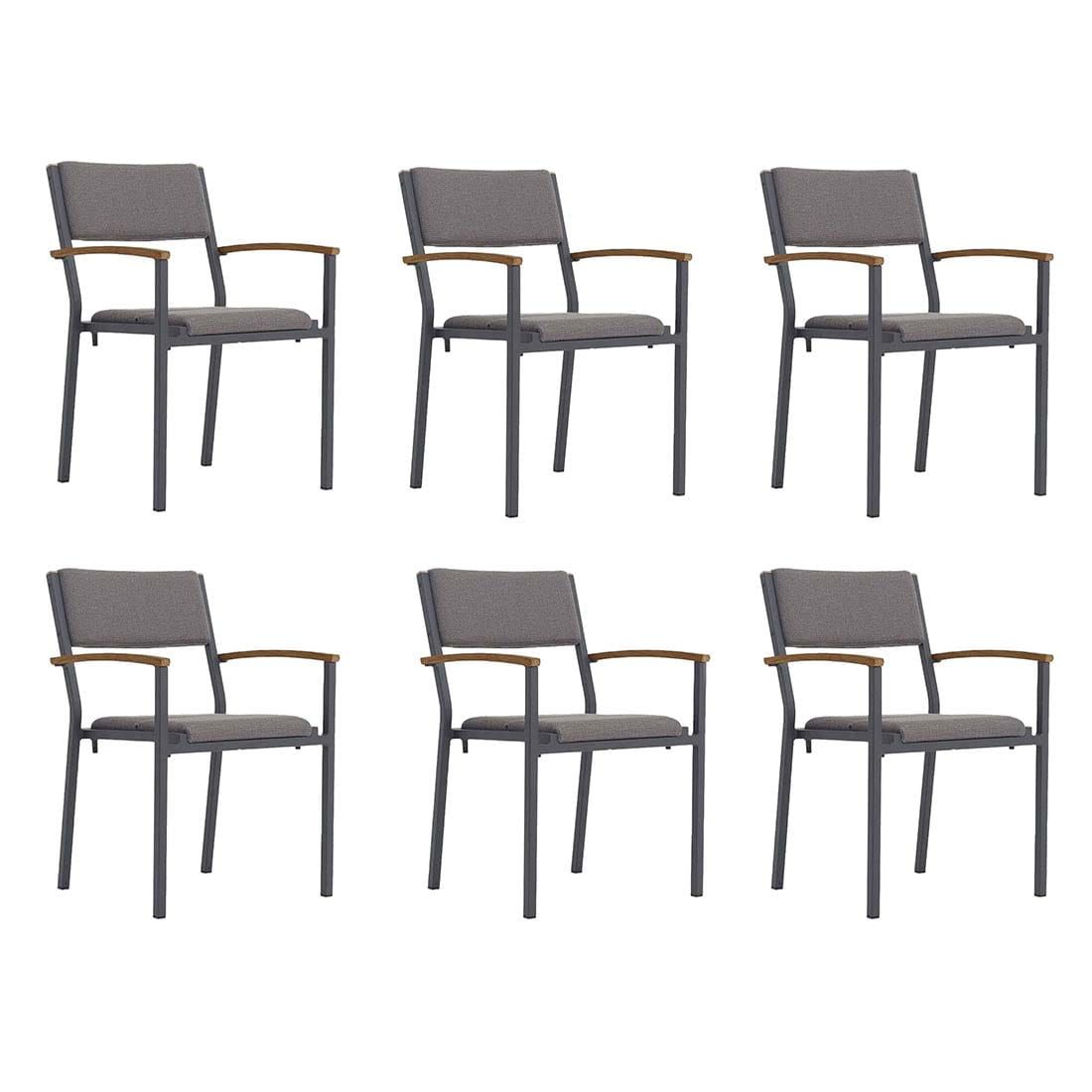 Nærbilde av stol i Hagemøbelsett Quadux 8 plasser, aluminium teak 140x140 cm - Zebra