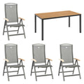 Hagemøbelsett Raffaelo 4 plasser aluminium/teak forfra