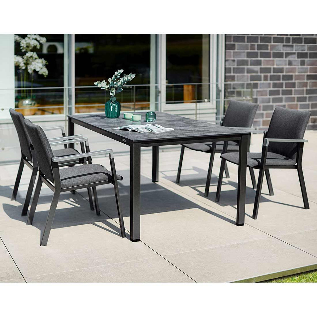 Hagemøbelsett Rasmus 4 plasser aluminium HPL bakside