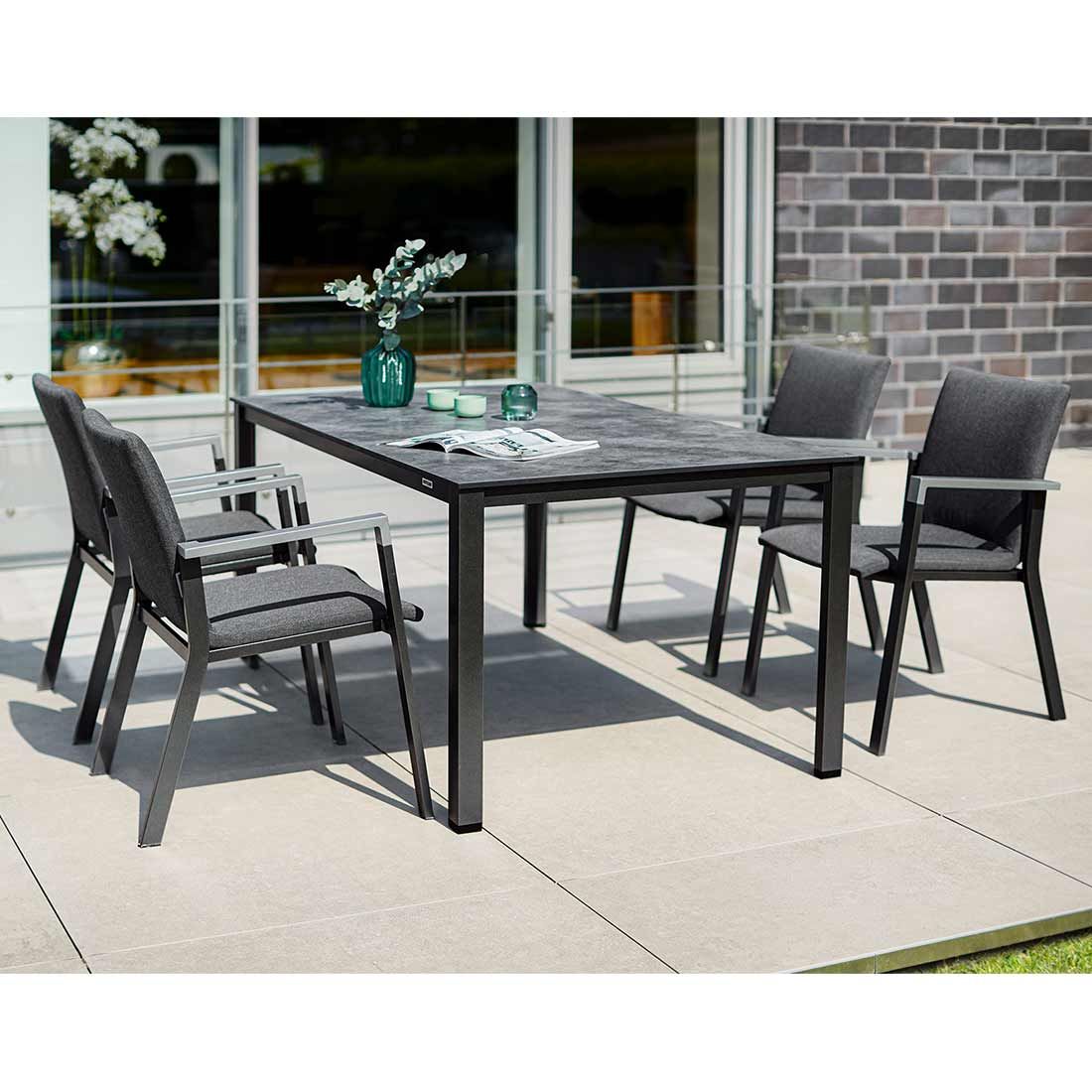 Hagemøbelsett Rasmus 4 plasser aluminium HPL bakside