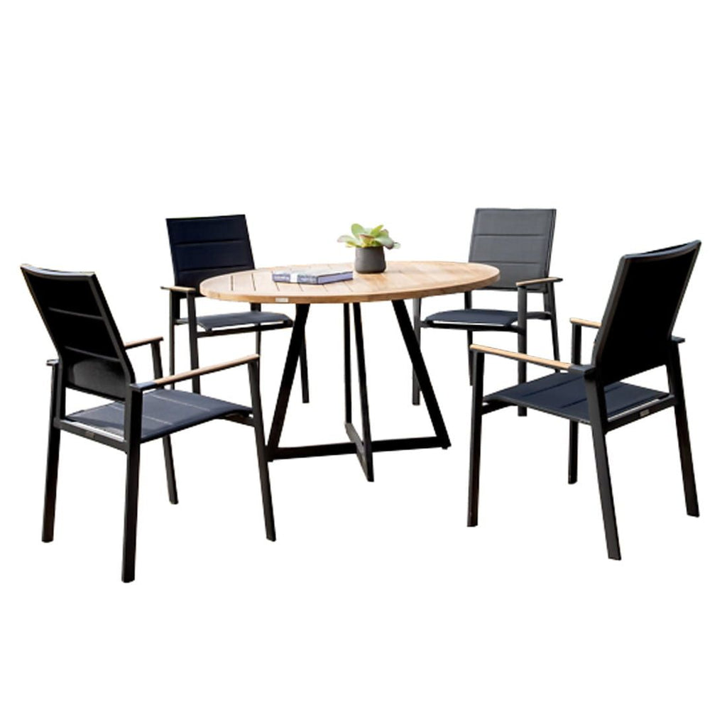 Hagemøbelsett Revent 4 plasser aluminium teak foran