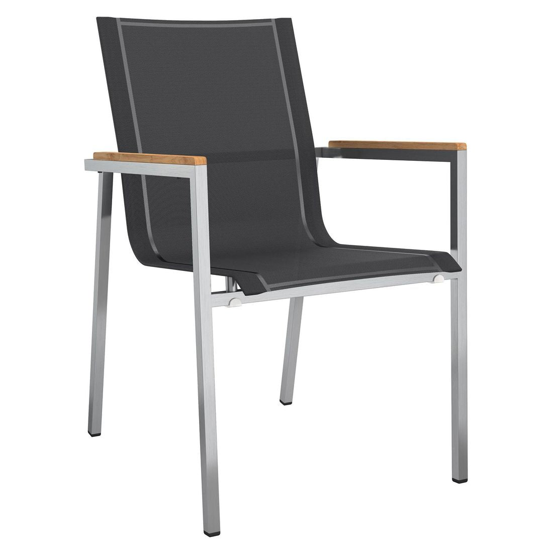 Hagemøbelsett Rimini 4 plasser, HPL og textilen 160x90 cm - OUTLIV stablede stoler