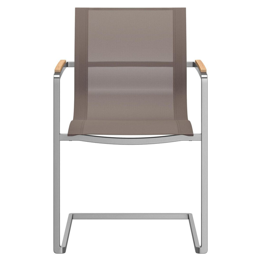 Hagemøbelsett Rimini 4 plasser, rustfritt stål/HPL taupe 160x90 cm - OUTLIV.