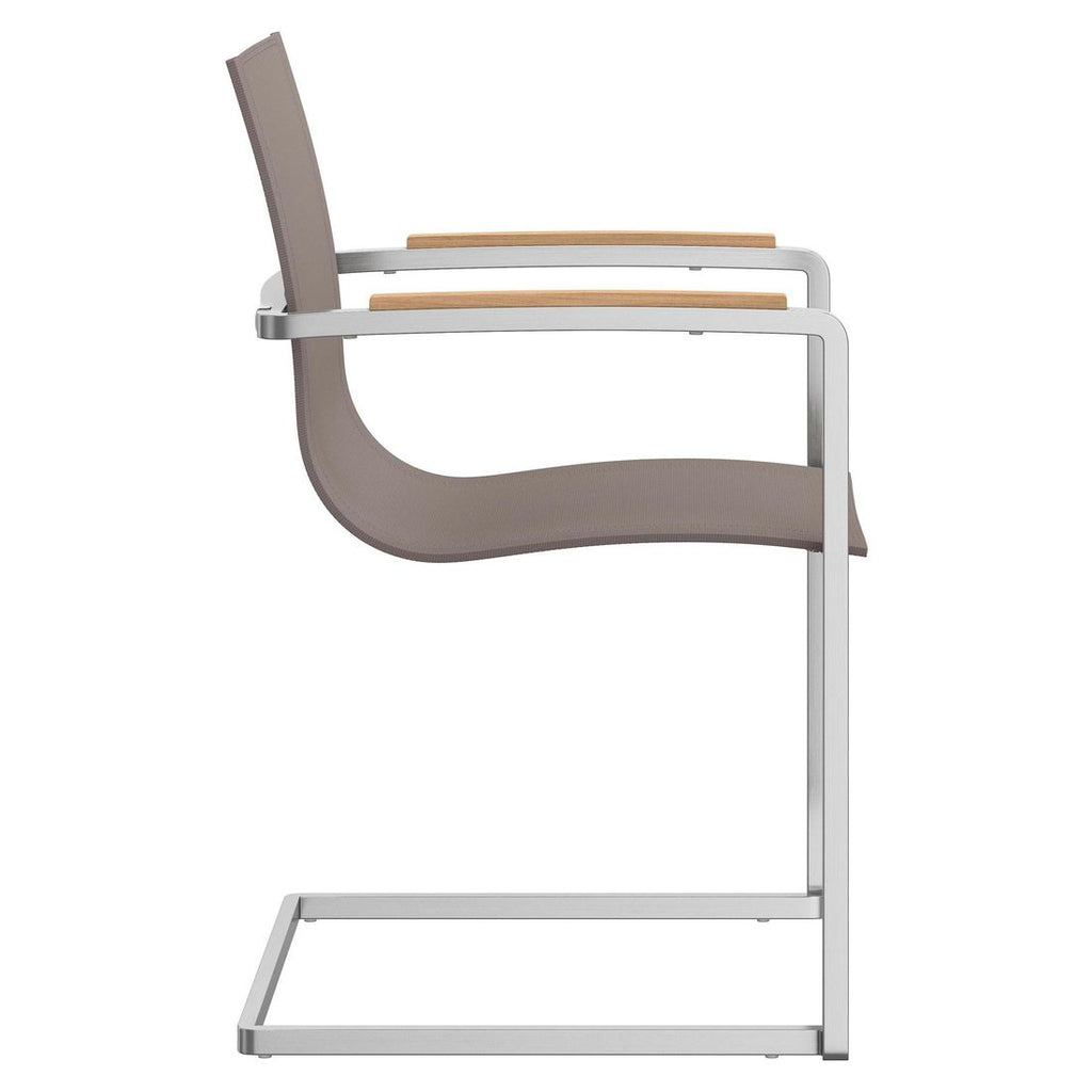 Hagemøbelsett Rimini 4 plasser, rustfritt stål/HPL taupe 160x90 cm - OUTLIV.