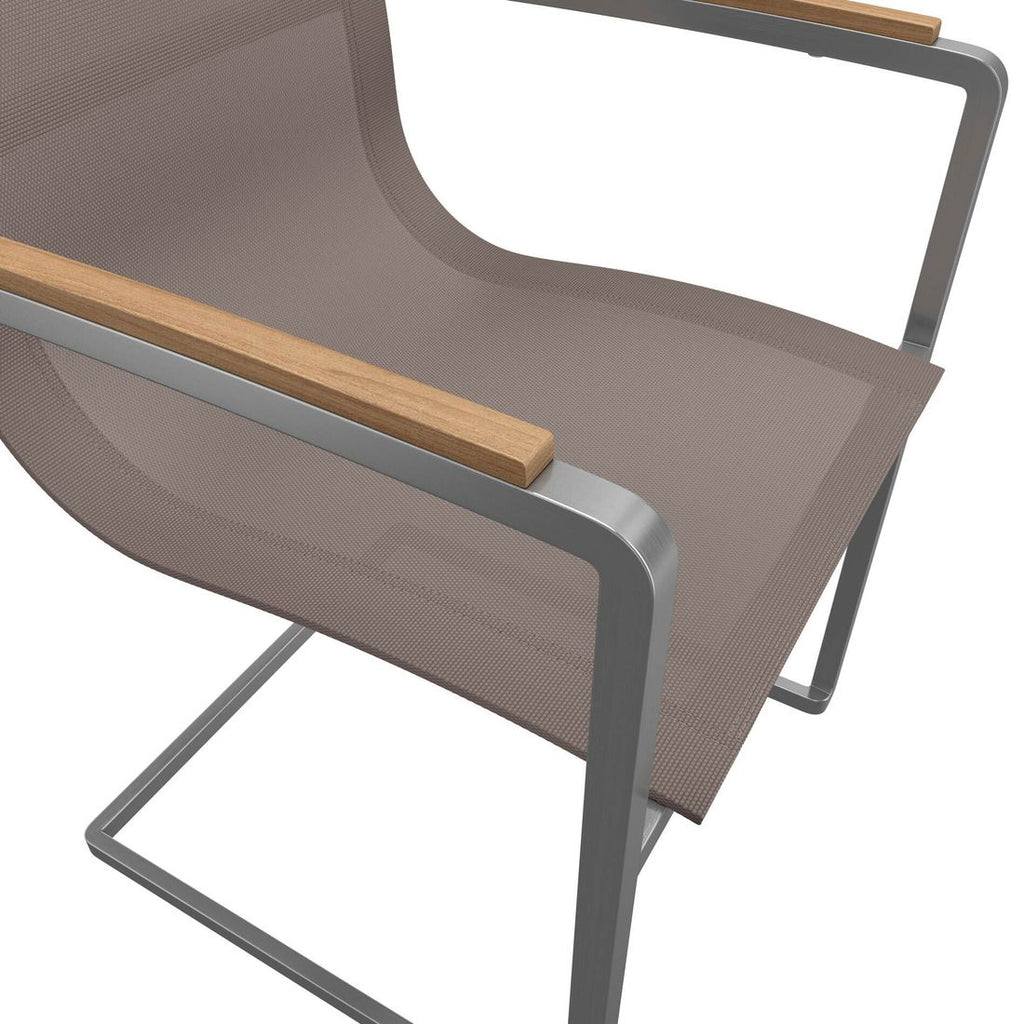 Hagemøbelsett Rimini 4 plasser, rustfritt stål/HPL taupe 160x90 cm - OUTLIV.