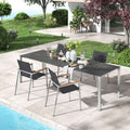 Hagemøbelsett Rimini 4 plasser, uttrekkbart bord 160-267x92 cm - OUTLIV forfra