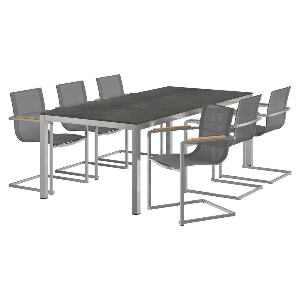Hagemøbelsett Rimini 6 plasser HPL-bord bakside