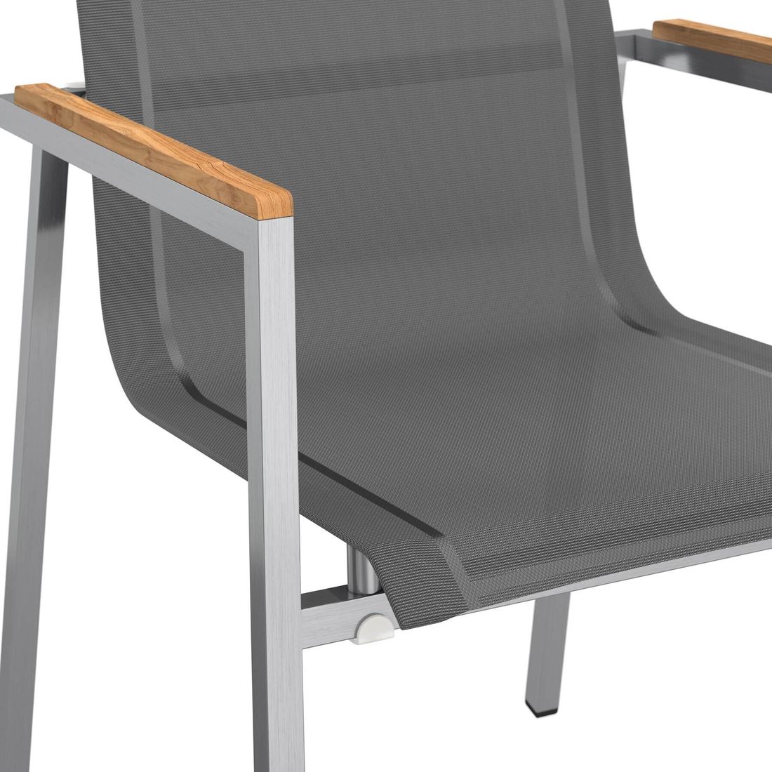 Hagemøbelsett Rimini 6 plasser rustfritt stål 200x100 cm - OUTLIV detalj av bordben