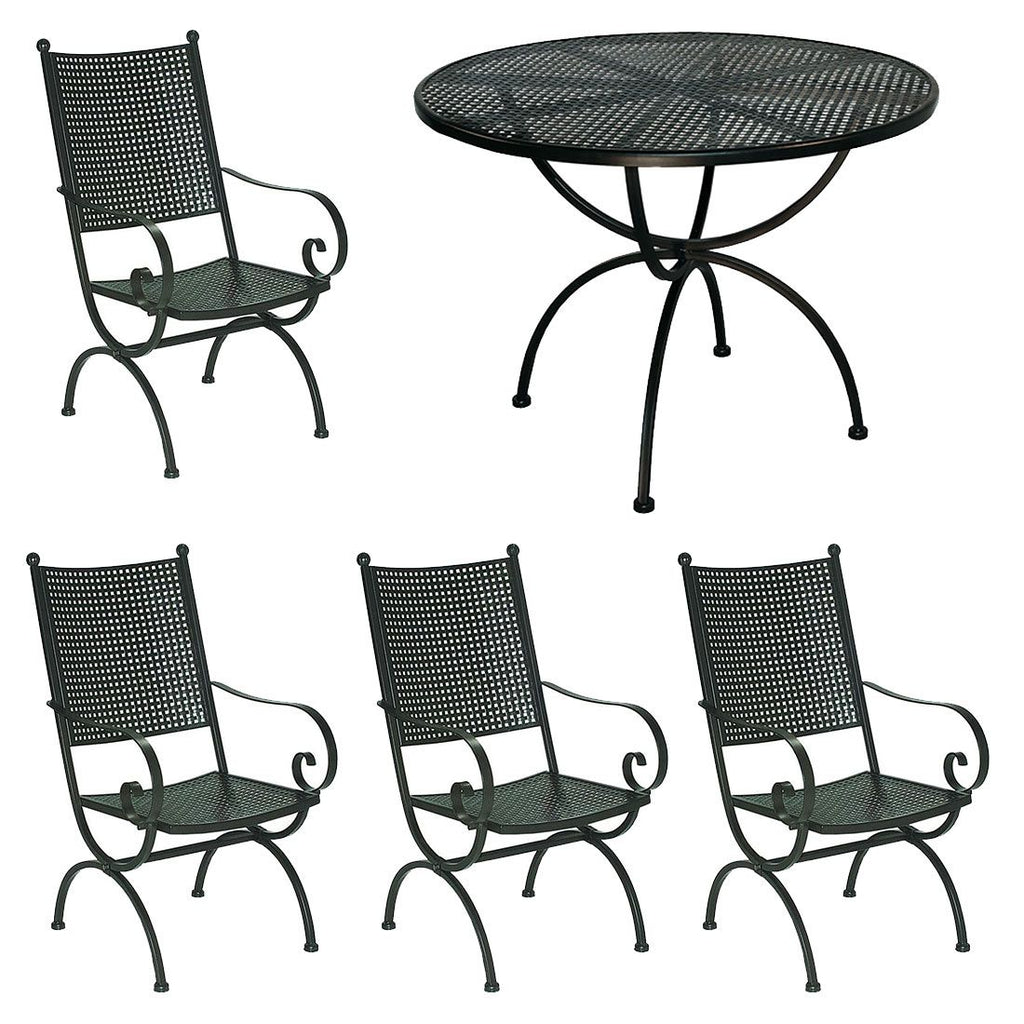 Hagemøbelsett Romeo Elegance 4 plasser, smijern forfra
