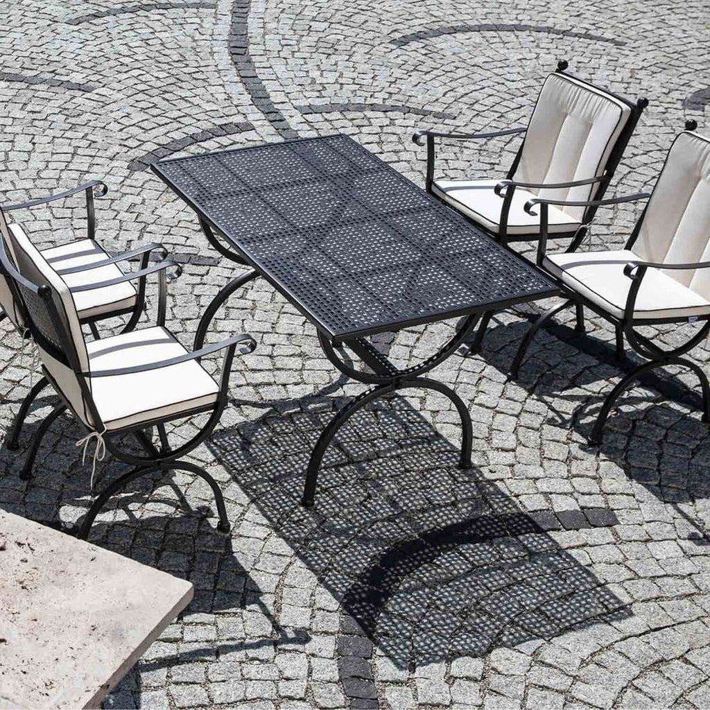 Hagemøbelsett Romeo Elegance 4 plasser, smijern 160x90 cm - MBM