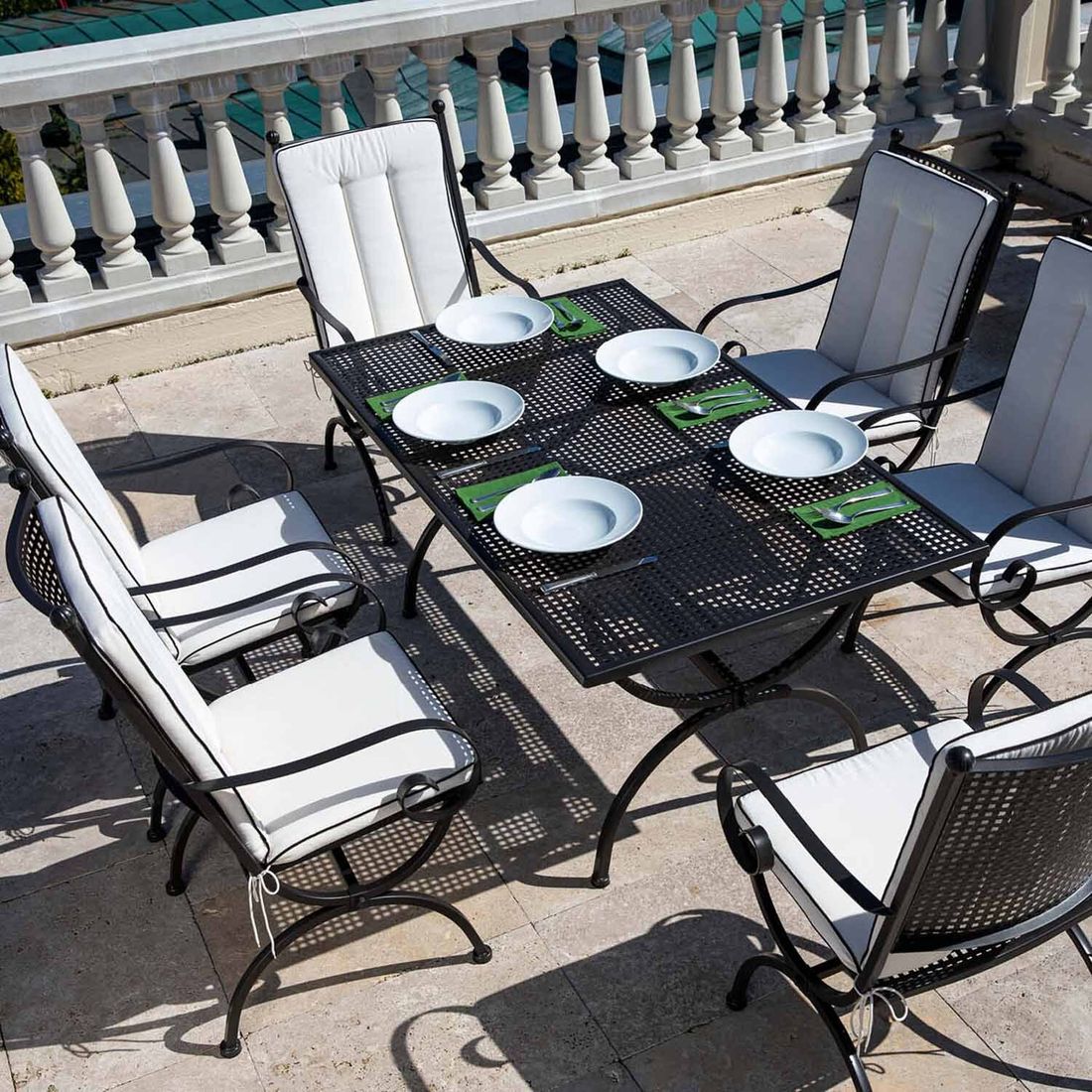 Hagemøbelsett Romeo Elegance 4 plasser, smijern - MBM