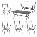 Hagemøbelsett Romeo L 7 plasser, jern 125x75 cm forfra