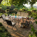 Hagemøbelsett Romeo M 5 plasser, jern 135x70 cm forfra