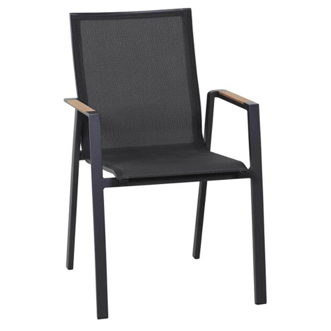 Hagemøbelsett Rondo 4 plasser aluminium teak 160x90 cm bakside
