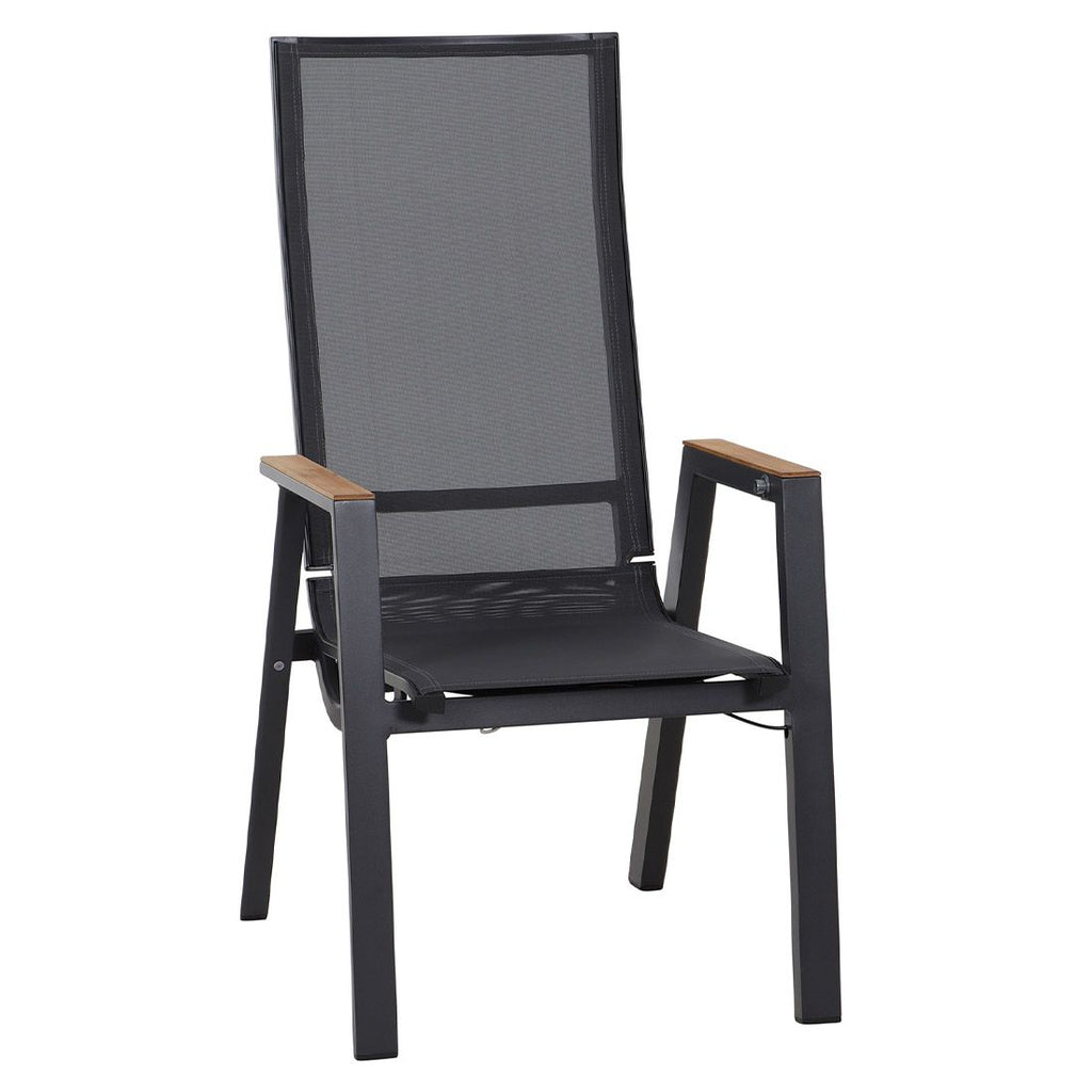 Hagemøbelsett Rondo 7-delers aluminium HPL 220x100 cm bakside