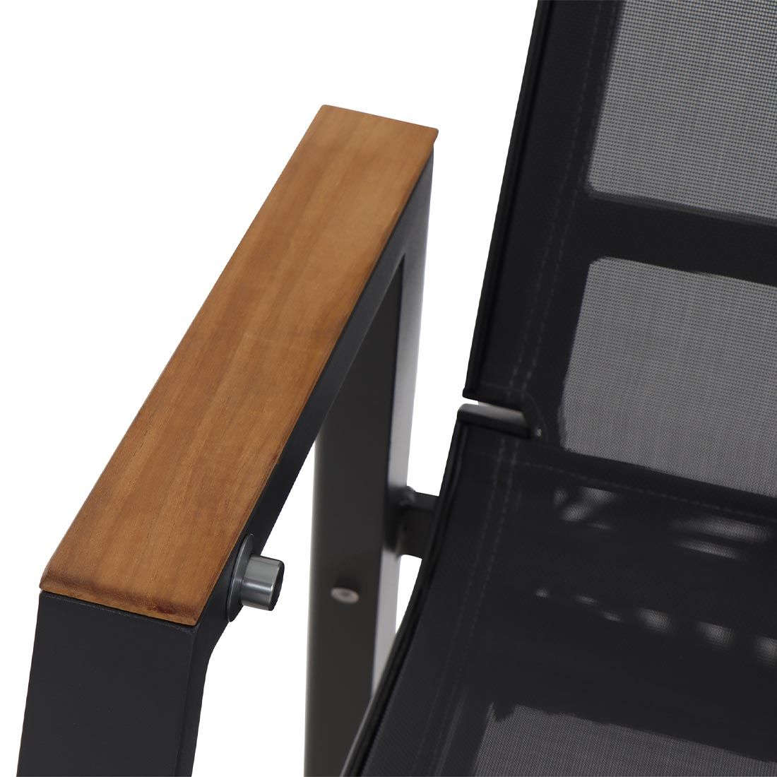 Hagemøbelsett Rondo 7-delers aluminium HPL 220x100 cm nærbilde av stol