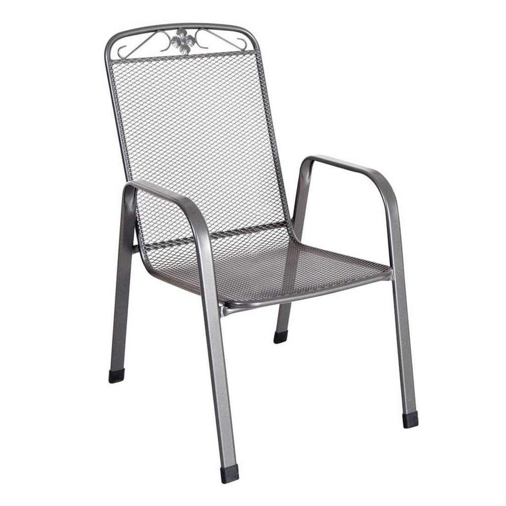 Hagemøbelsett Savoy 4 plasser metall bord detalj
