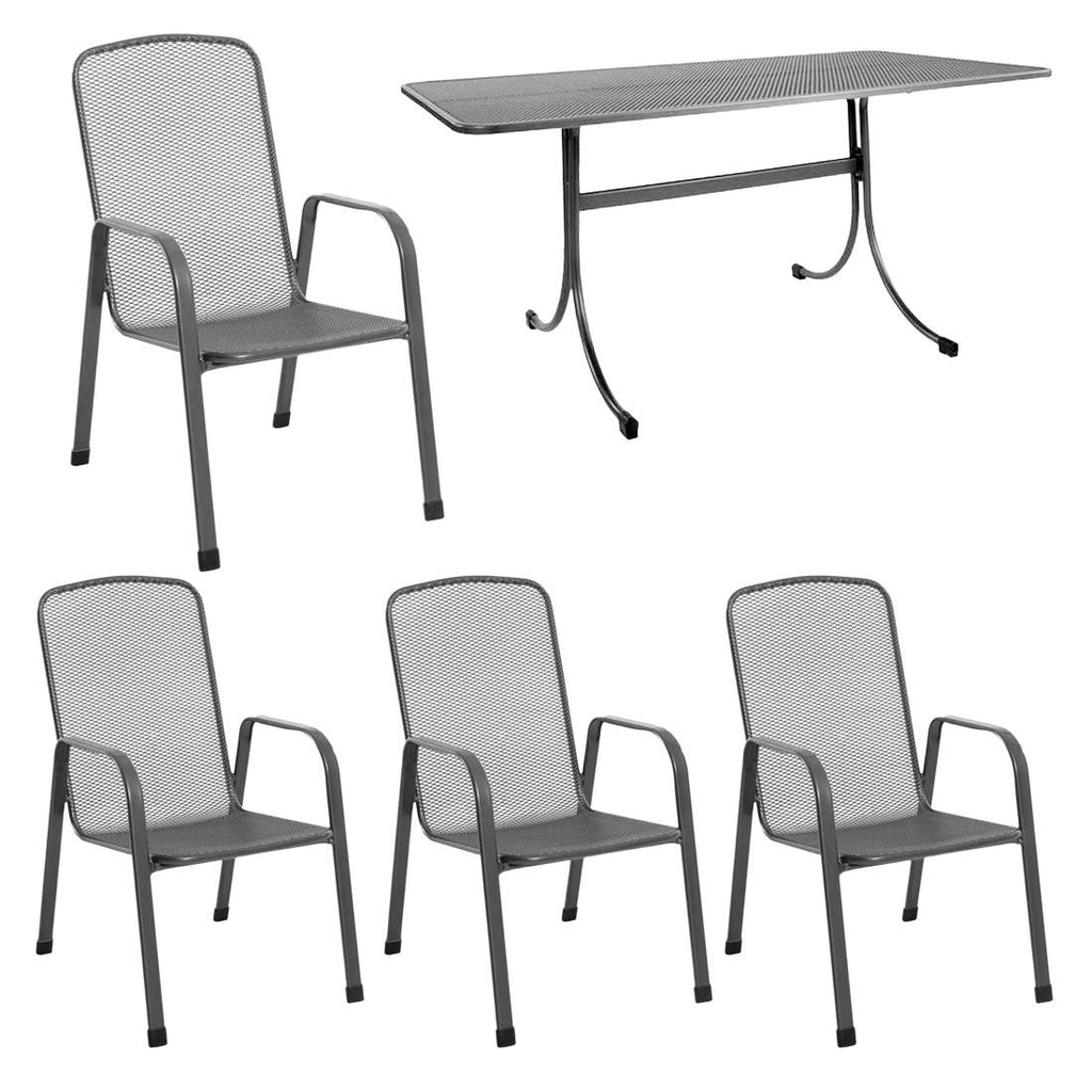 Hagemøbelsett Savoy Basic 4 plasser metall forfra