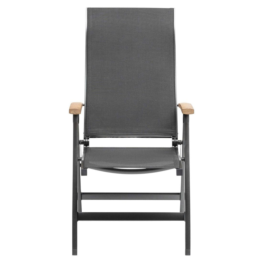 Hagemøbelsett Sleek 4 plasser aluminium Ø160 cm justerbar ryggstøtte
