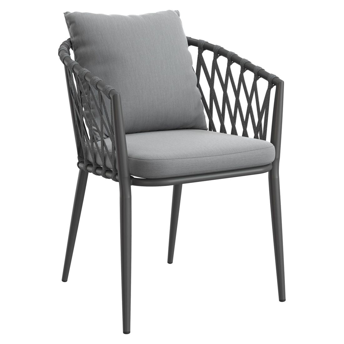 Hagemøbelsett Sunrepo 4 plasser, aluminium/tau stol detalj