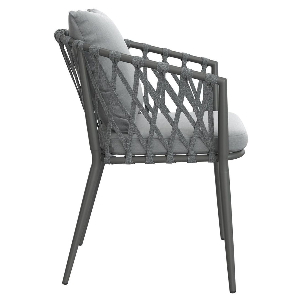 Hagemøbelsett Sunrepo 4 plasser, aluminium/tau stablede stoler