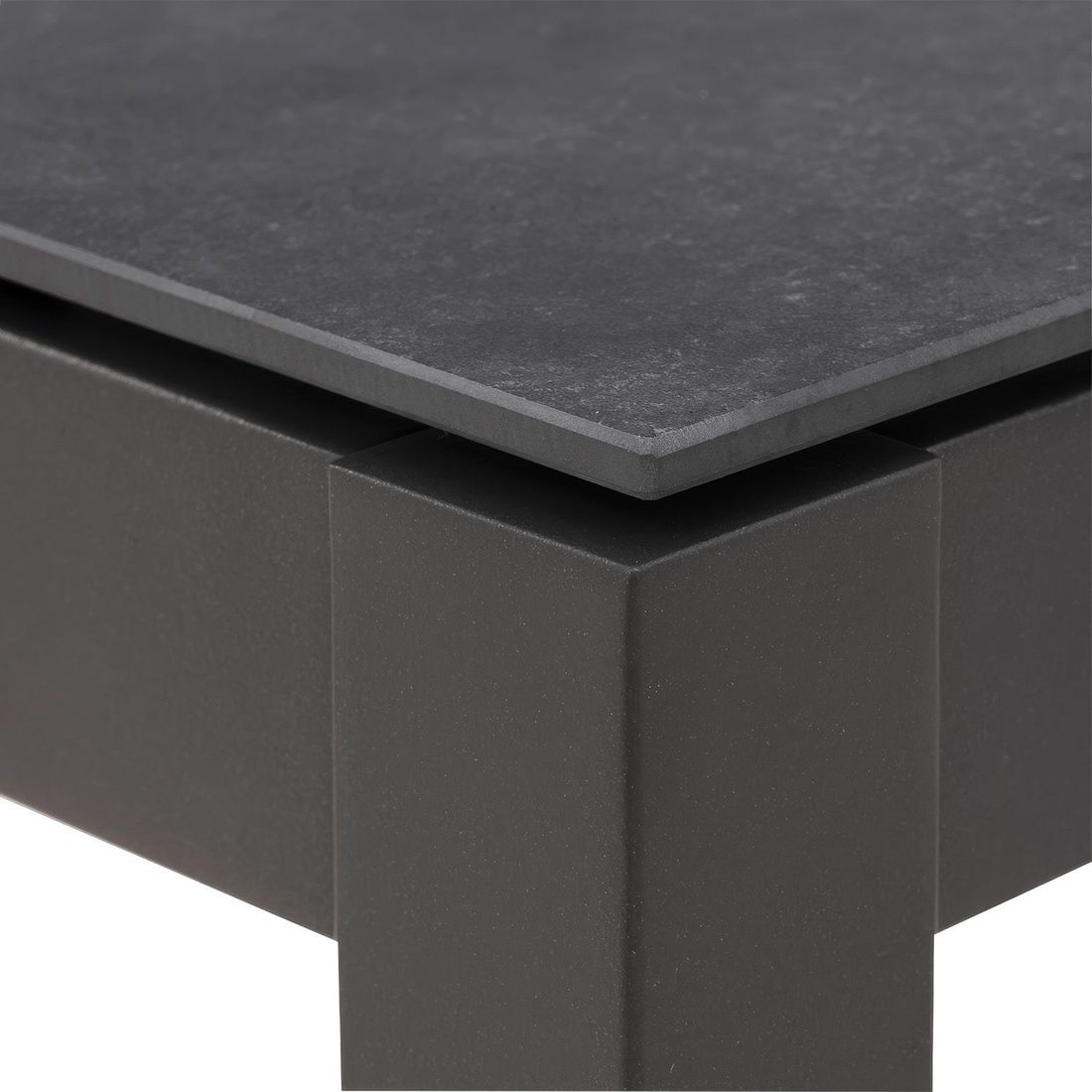 Hagemøbelsett Sunrepo 4 plasser, aluminium/tau keramisk bordplate nærbilde