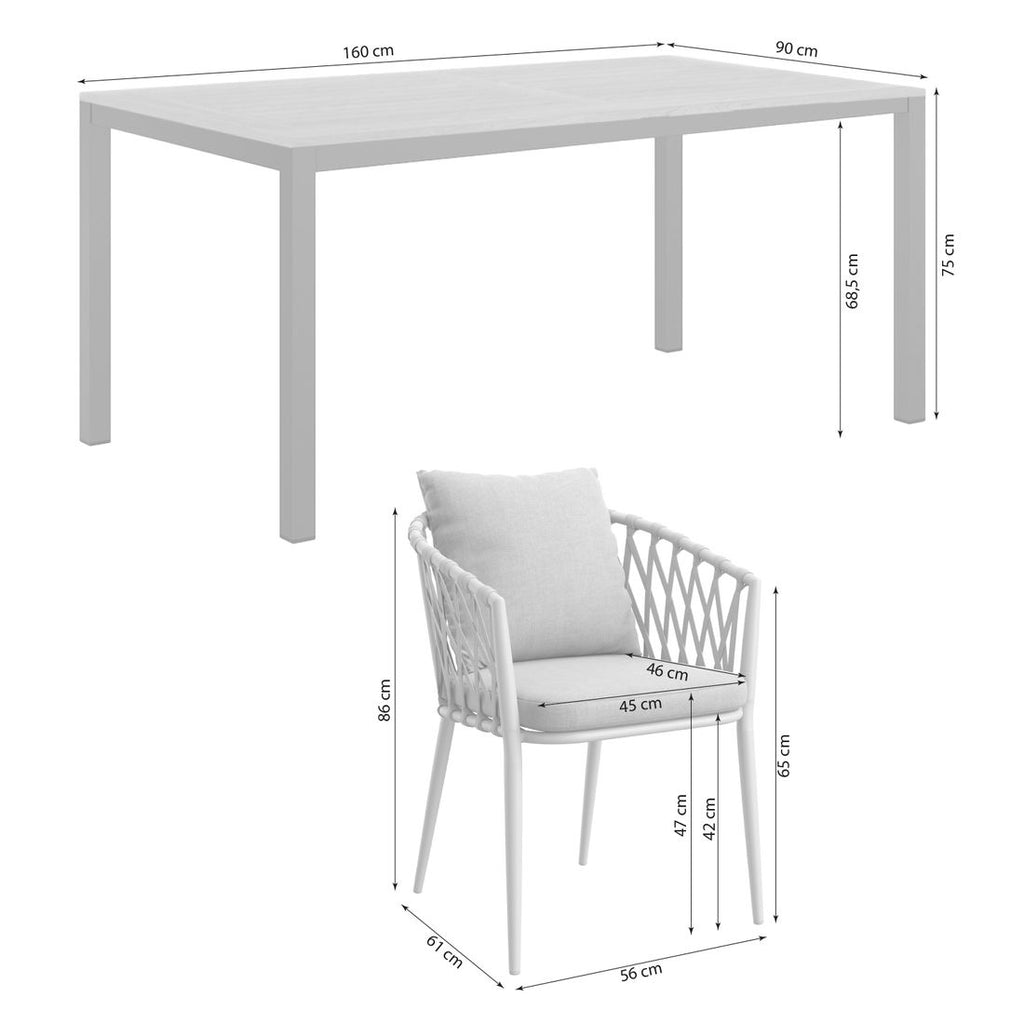 Hagemøbelsett Sunrepo 4 plasser detalj av bordplate i teak
