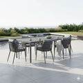 Hagemøbelsett Sunrepo 6 plasser aluminium tau forfra