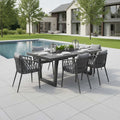 Hagemøbelsett Sunrepo 6 plasser aluminium forfra