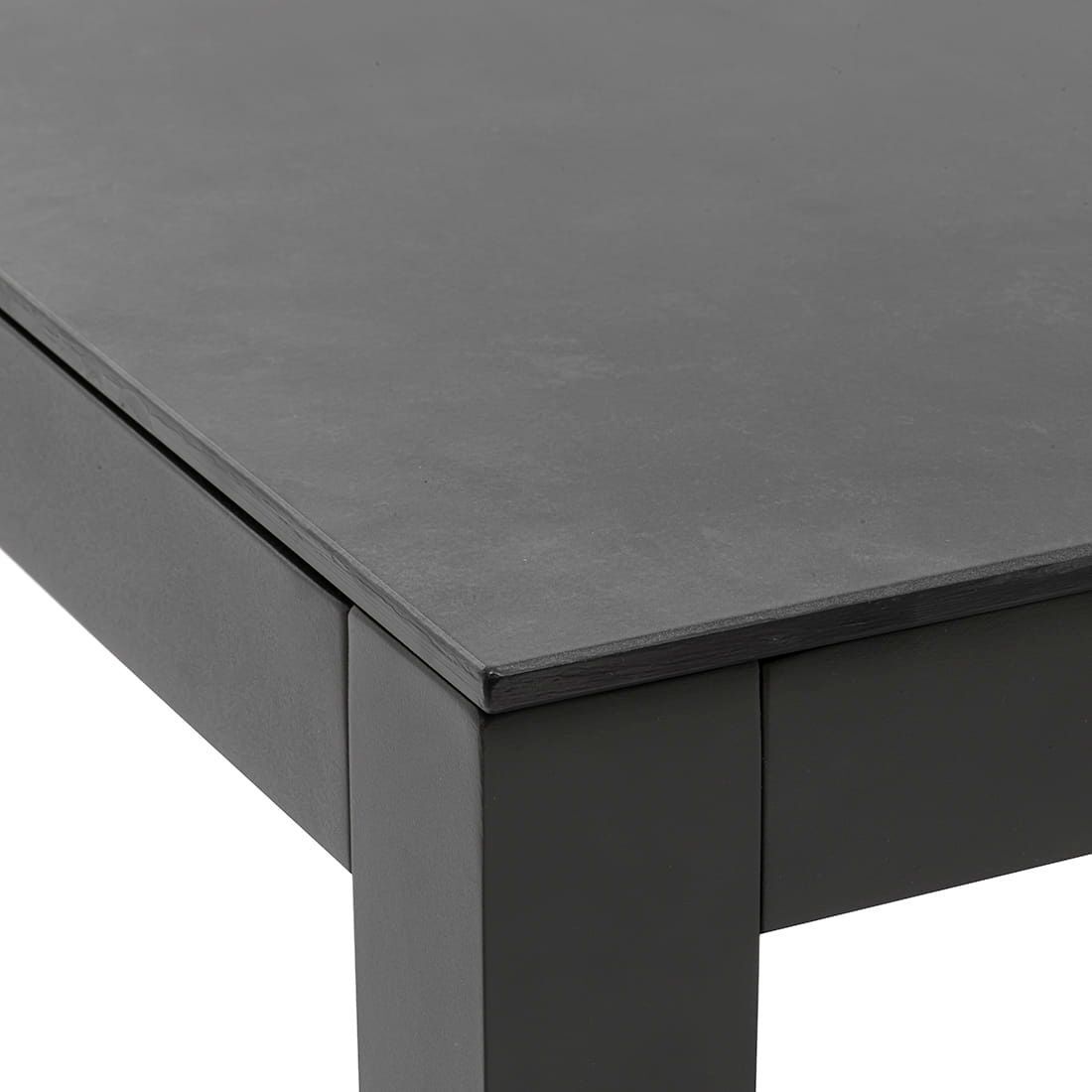 Hagemøbelsett Sunrepo aluminium og tau sett fra siden