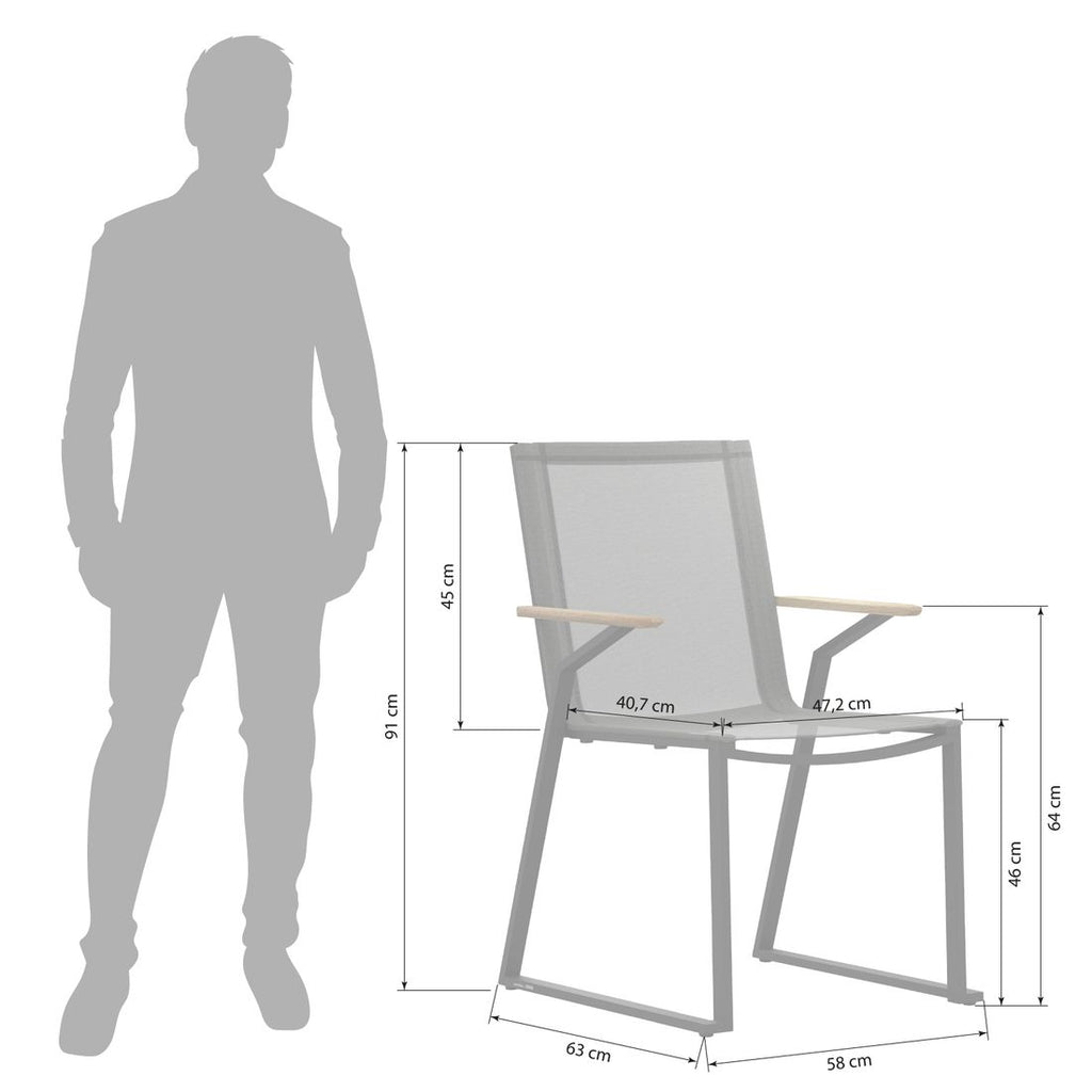Detalj av Hagemøbelsett Tamax 6 plasser aluminium textilen