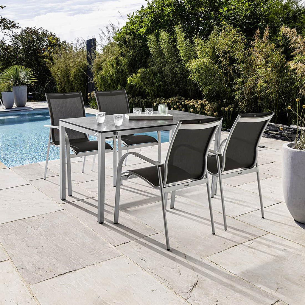 Hagemøbelsett Tampa 4 plasser uttrekkbart 138/210x68 cm Kettler bakside