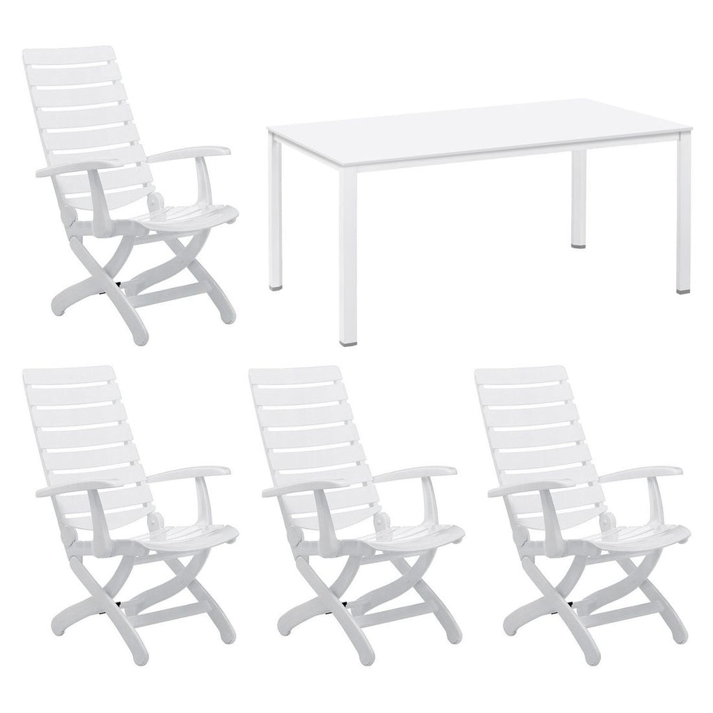 Hagemøbelsett Tiffany 4 plasser aluminium bakside