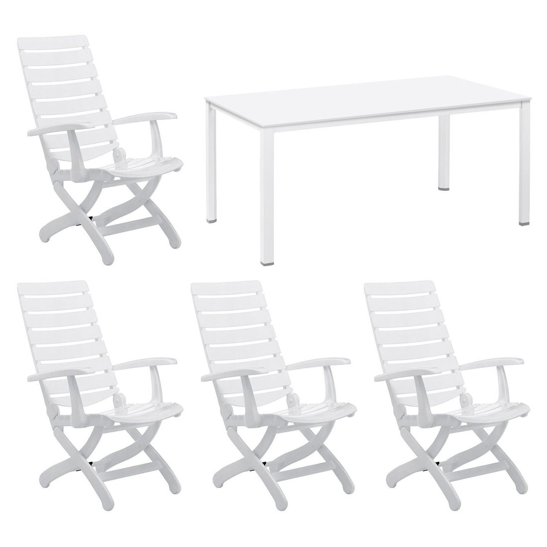 Hagemøbelsett Tiffany 4 plasser aluminium bakside