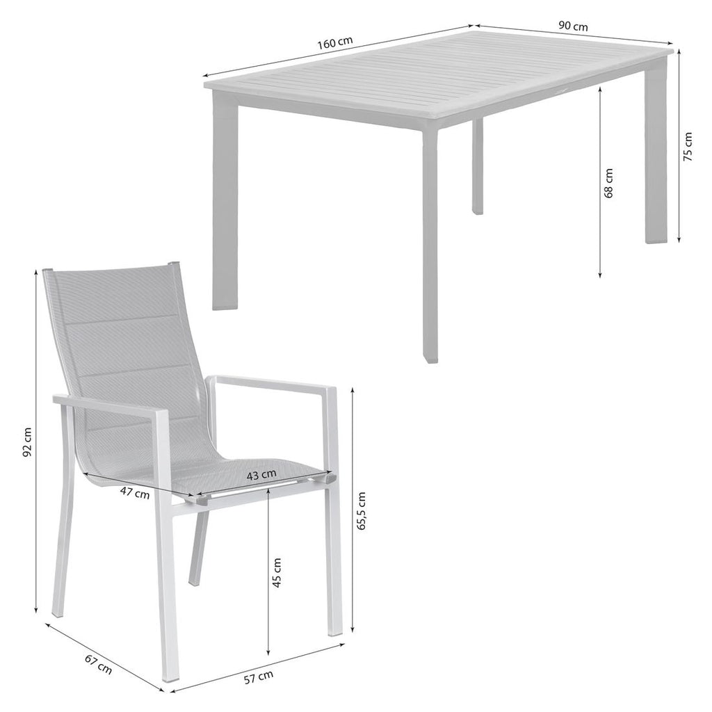 Detalj av bordplate i teak på Hagemøbelsett Unicamo