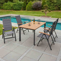 Hagemøbelsett Unicamo 4 plasser teak/aluminium forfra