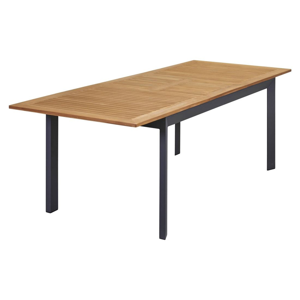 Hagemøbelsett Unicamo 6 plasser teak/aluminium 180/240 cm sett på avstand