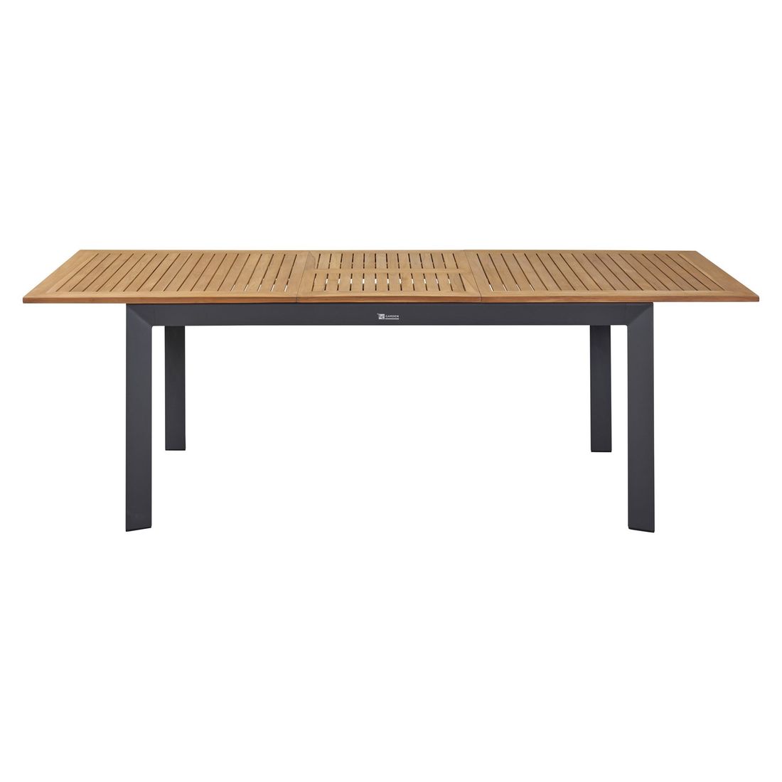 Hagemøbelsett Unicamo 6 plasser teak/aluminium 180/240 cm detalj armstøtte