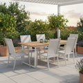 Hagemøbelsett Urbanite 6 plasser aluminium/teak forfra