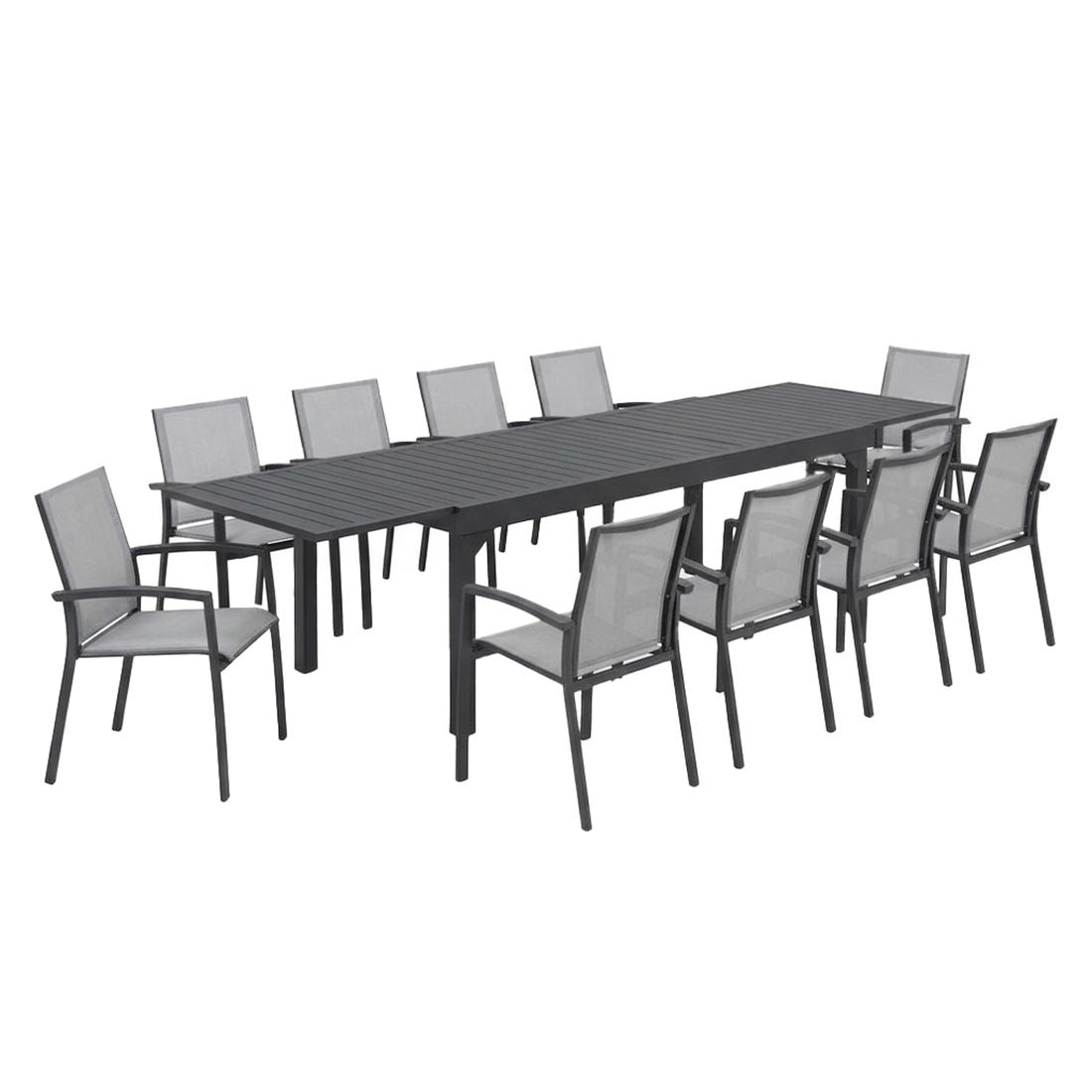 Hagemøbelsett Velia 10 plasser uttrekkbart 200/320x100 cm bakside