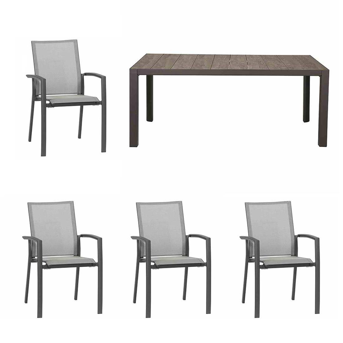 Hagemøbelsett Velia 4 plasser aluminium keramikkside