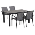 Hagemøbelsett Velia 4 plasser aluminium keramikk 140x90 cm forfra