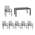 Hagemøbelsett Velia 6 plasser aluminium/keramikk 140x90 cm forfra