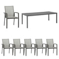 Hagemøbelsett Velia 6 plasser aluminium forfra