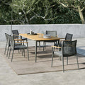 Hagemøbelsett Vera 6 plasser aluminium teak forfra