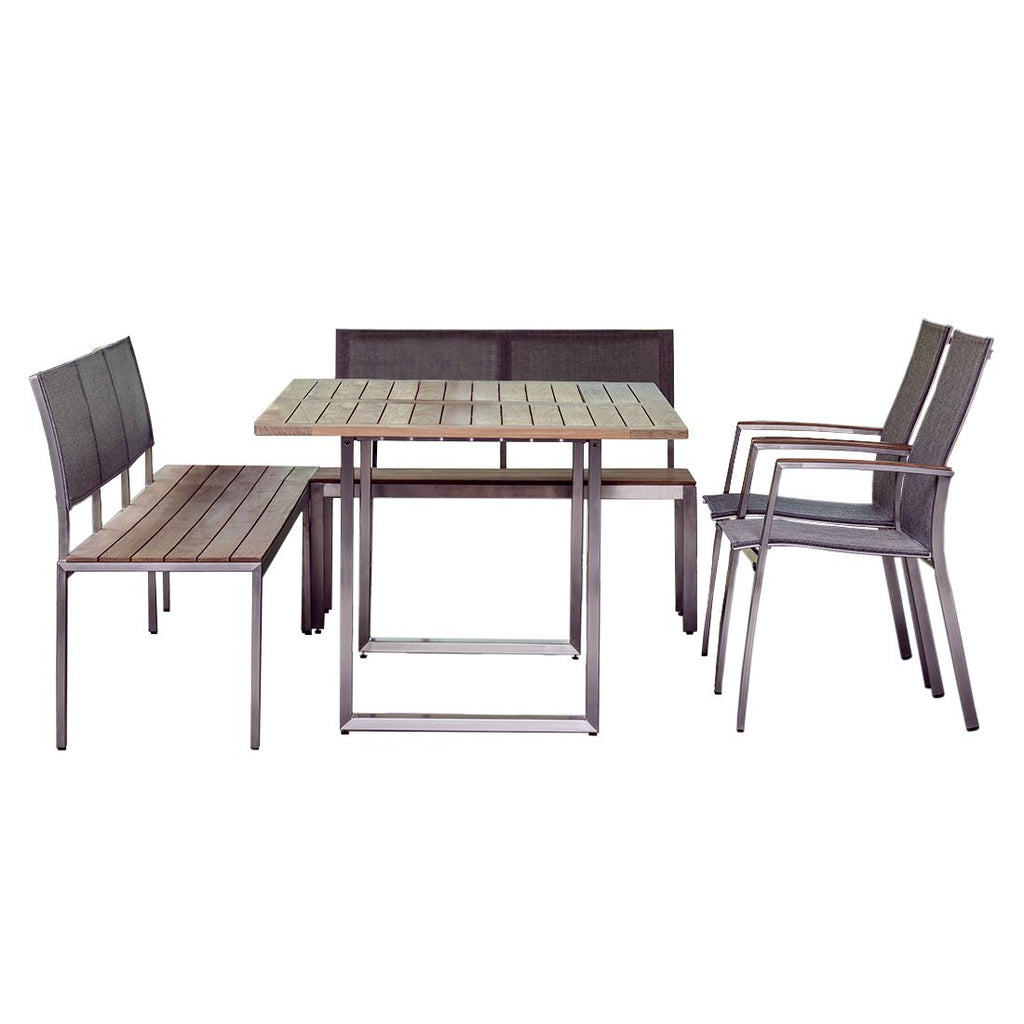 Hagemøbelsett Viona 7 plasser teak 180x100 cm Stern bakside